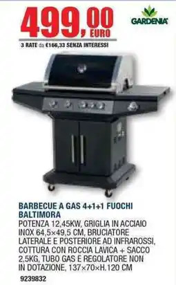 Bricofer Barbecue a gas 4+1+1 fuochi Baltimora offerta