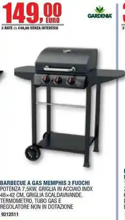 Bricofer Barbecue a gas Memphis 3 fuochi offerta