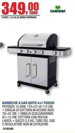 Bricofer Barbecue a gas quito 4+1 fuochi Gardenia offerta