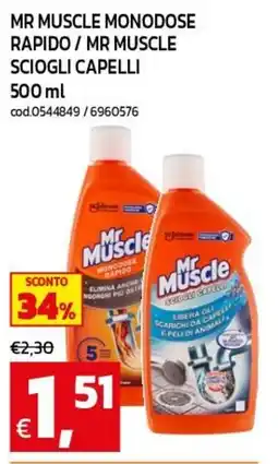 C+C maxigross Mr Muscle Monodose Rapido / Mr Muscle Sciogli Capelli offerta
