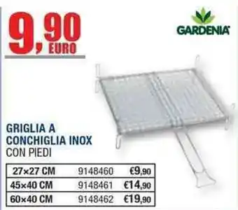 Griglia a conchiglia inox con piedi Gardenia