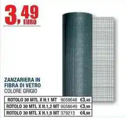 Bricofer Zanzaria in fibra di vetro colore grigio offerta