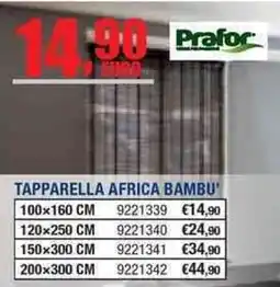 Bricofer Tapparella Africa Bambu Prafor offerta