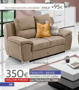 Mondo Convenienza Divano 2 posti Loto offerta