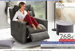 Mondo Convenienza Poltrona Miros con recliner manuale offerta