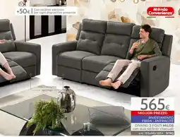 Mondo Convenienza Divano 3 posti Milos con due recliner manuali offerta