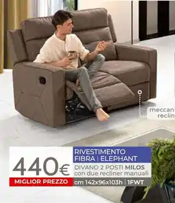 Mondo Convenienza Divano 2 posti milos con due recliner manuali offerta