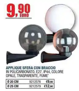 Bricofer Applique sfera con braccio offerta