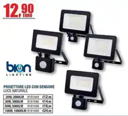 Bricofer Proiettore LED con sensore luce naturale bion lighting offerta