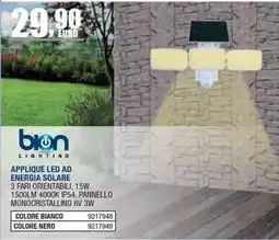 Bricofer Applique led ad energia solare bion lighting offerta