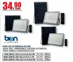 Bricofer Faro LED ad energia solare Bion Lighting offerta