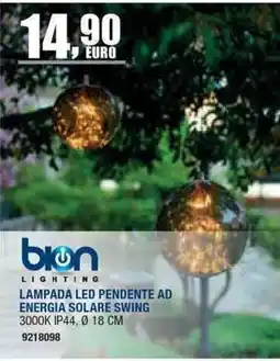 Bricofer Bion lampada led pendente ad energia solare swing offerta