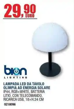 Bricofer Lampada LED da tavolo Olimpia ad energia solare offerta
