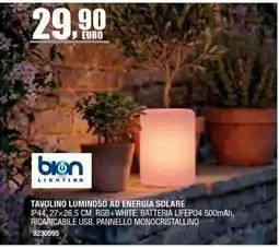Bricofer Tavolino luminoso ad energia solare Bion Lighting offerta