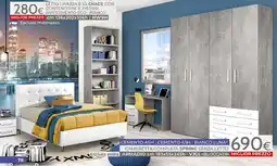 Mondo Convenienza Letto 1 Piazza e 1/2 Grace con contenitore e piedini offerta