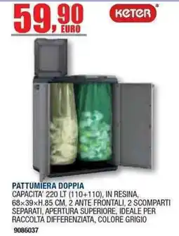 Bricofer Pattumiera doppia Keter offerta