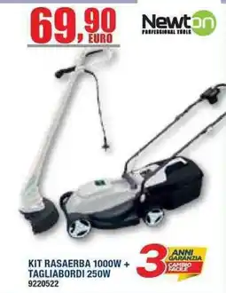 Bricofer Newton Kit Rasaerba 1000W + Tagliabordi 250W offerta
