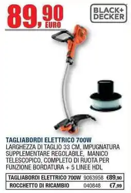 Bricofer Black+Decker tagliabordi elettrico 700W offerta
