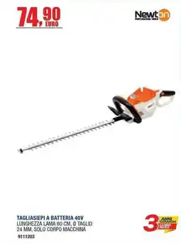 Bricofer Newton tagliasiepi a batteria 40V offerta