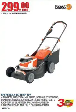 Bricofer Rasaerba a batteria 40V Newton offerta