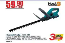 Bricofer Tagliasiepi a batteria 18V Newton offerta