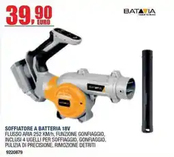 Bricofer Soffiatore a batteria 18V Batavia offerta
