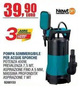 Bricofer Pompa sommergibile per acque sporche Newton offerta
