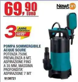 Bricofer Pompa sommergibile acque scure Newton offerta