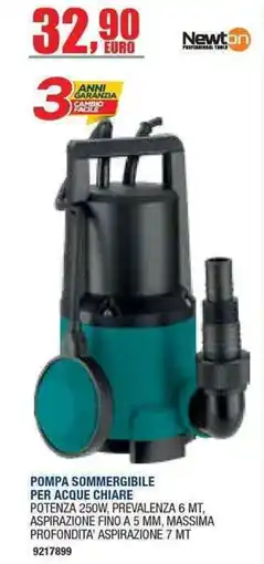 Bricofer Pompa sommergibile per acque chiare Newton offerta
