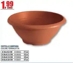 Bricofer Ciotola campana colore terracotta offerta