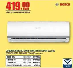 Bricofer Condizionatore mono inverter Bosch CL2000 offerta