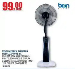 Bricofer Ventilatore a piantana nebulizzatore 2 lt bion clima offerta