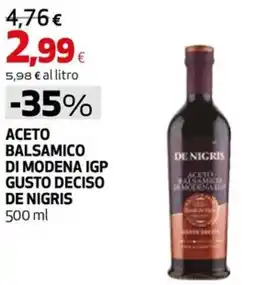 Extracoop Aceto balsamico di Modena IGP gusto deciso De Nigris offerta