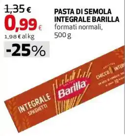 Ipercoop Pasta di semola integrale Barilla offerta