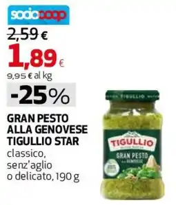 Ipercoop Gran pesto alla genovese Tigullio star classico, senz'aglio o delicato offerta