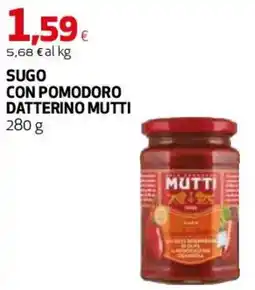 Ipercoop Sugo con pomodoro datterino Mutti offerta