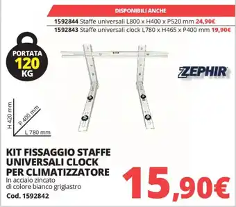 Kit fissaggio staffe universali clock per climatizzatore ZEPHIR