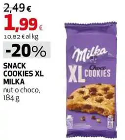 Extracoop Snack cookies xl milka nut o choco offerta