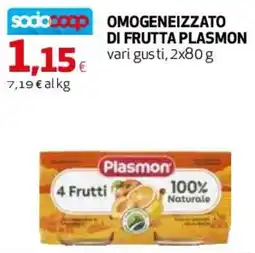 Ipercoop Omogeneizzato di frutta Plasmon offerta