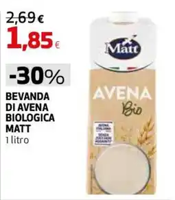 Ipercoop Bevanda di avena biologica Matt offerta