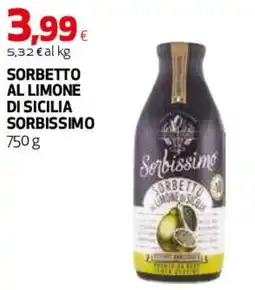 Ipercoop Sorbissimo sorbetto al limone di Sicilia offerta