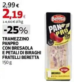 Extracoop Tramezzino Panpro con bresaola e petali di biraghi Fratelli Beretta offerta
