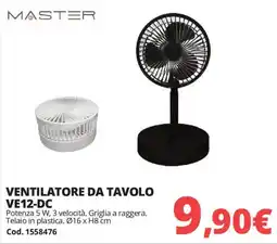 Brico Io Master ventilatore da tavolo VE12-DC offerta
