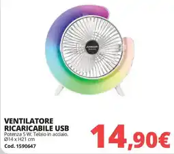 Brico Io Ventilatore ricaricabile USB Johnson offerta