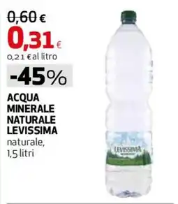 Ipercoop Acqua minerale naturale levissima offerta