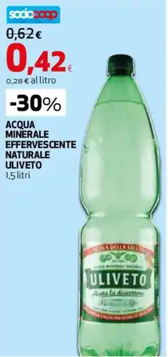 Ipercoop Acqua minerale effervescente naturale Uliveto offerta