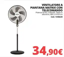 Brico Io Ventilatore a piantana Matrix con telecomando Johnson offerta