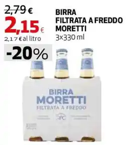 Ipercoop Birra Moretti filtrata a freddo offerta