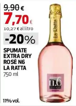 Ipercoop Spumate extra dry rosé n.6 la ratta offerta