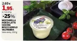 Ipercoop Mozzarella fior di latte cascina bosco gerolo valtrebbia offerta